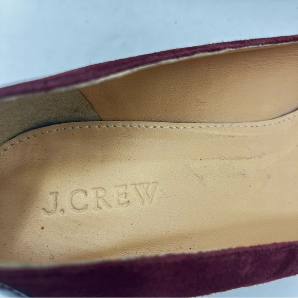 J. Crew Women’s Size 8.5 Merlot Evelyn Croc Embossed Heel Date Work Classic Xmas - Picture 7 of 16